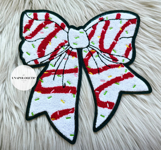 Cake Bow Chenille/Sequin Patch PRE-ORDER- WS