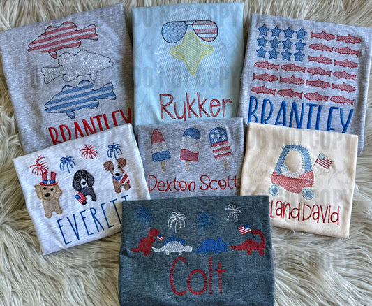 Boy Patriotic Custom Embroidered - Toddler/Youth WS