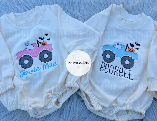 Monster Truck Halloween Custom Embroidered BUBBLES + SWEATSUITS - Toddler/Youth WS