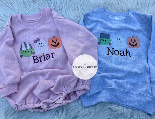 Halloween Trio Custom Embroidered BUBBLES + SWEATSUITS - Toddler/Youth WS