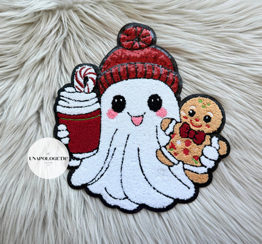Christmas Ghostie Chenille/Sequin Patch PRE-ORDER- WS