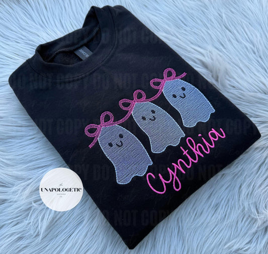 Coquette Ghost Trio Custom Embroidered BUBBLES + SWEATSUITS - Toddler/Youth WS