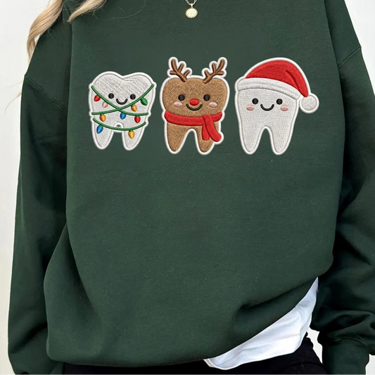 Faux Embroidered Christmas Teeth (NOT EMBROIDERED)