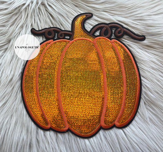 Pumpkin Embroidered/Sequin Patch PRE-ORDER- WS