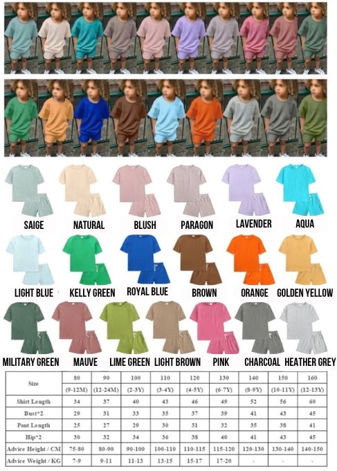 Custom Short Sets BOY/GIRL - Infant/Youth