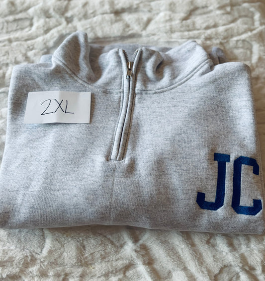 (GILDAN/JERZEES) 1/4 ZIP SWEATSHIRT EMBROIDERED - 2XL - DESTASH