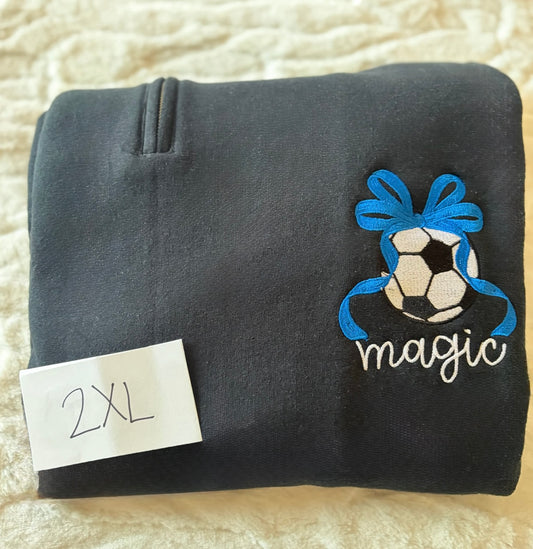 (GILDAN/JERZEES) 1/4 ZIP SWEATSHIRT EMBROIDERED - 2XL - DESTASH