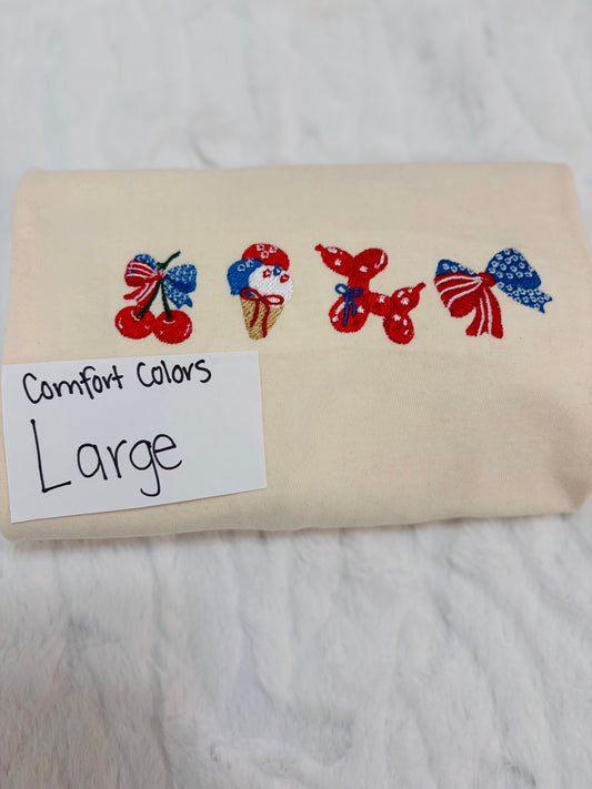 COMFORT COLORS - EMBROIDERED - LARGE - DESTASH