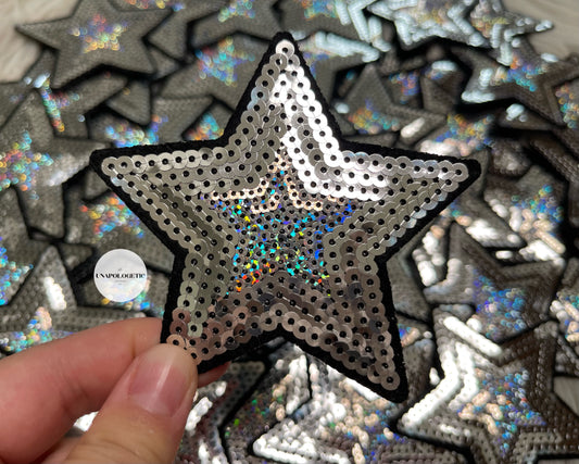 Silver with Black Sequin Patch - WS