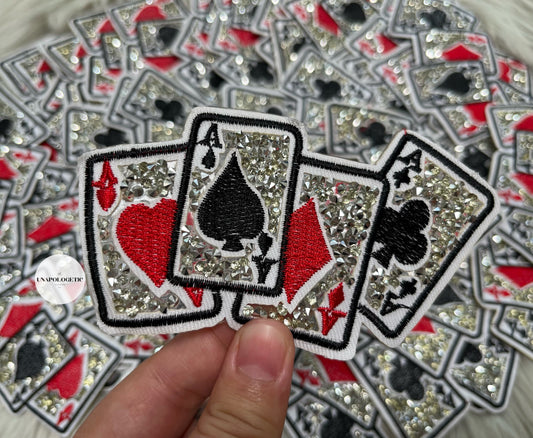 Rhinstone Deck of Cards Embroidered Patch - WS