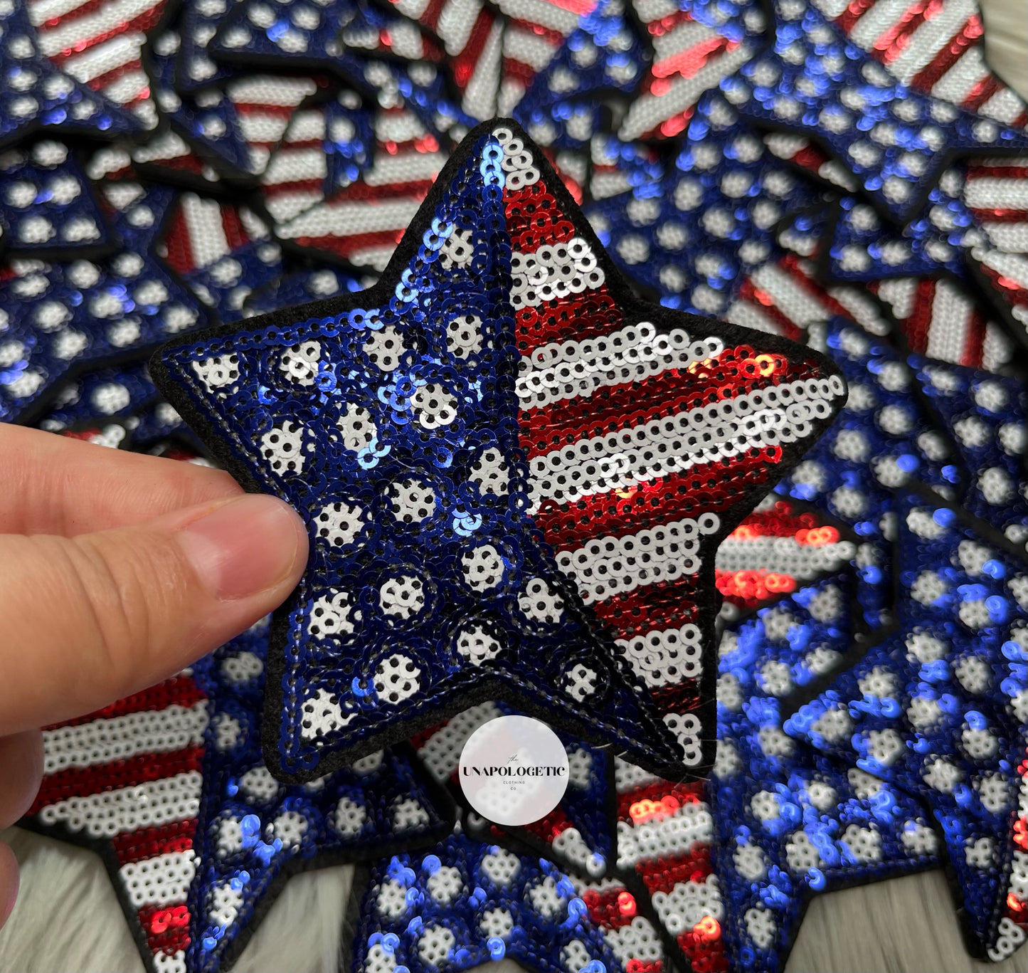 Sequin Star Embroidered Patch - WS