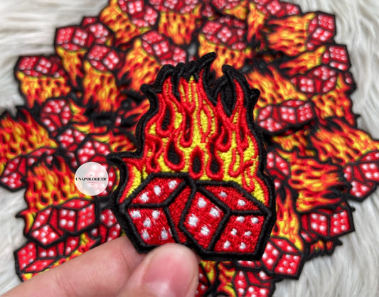 Fire Dice Embroidered Patch - WS