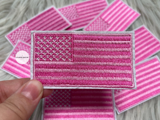 Pink Flag Embroidered Patch - WS