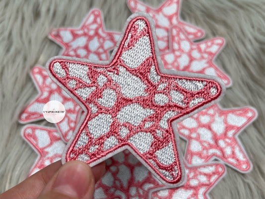 Cheetah Star Embroidered Chenille Patch - WS