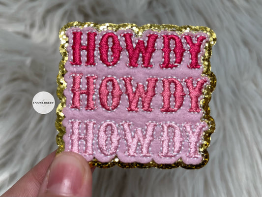 Stacked Howdy Embroidered Patch - WS