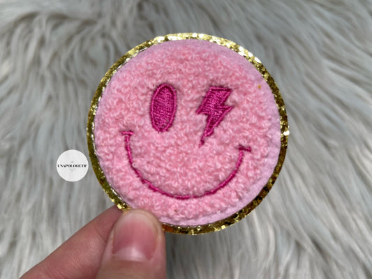Happy Bolt Embroidered Chenille Patch - WS