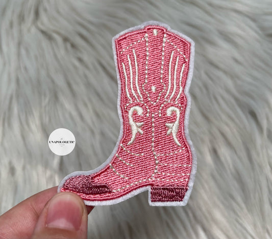 Cowgirl Boot Embroidered Patch - WS