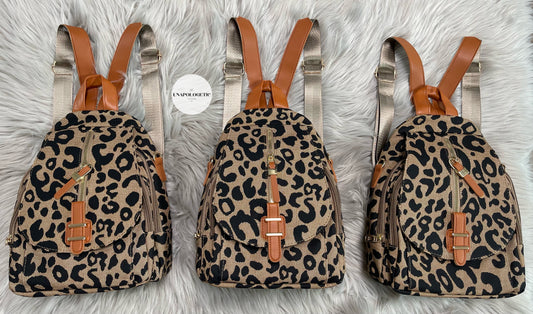 Brown Leopard Backpack - WS